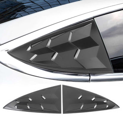 Carbon Fiber Side Window Louvers Cover Vent Cover for Model 3 2017-2021