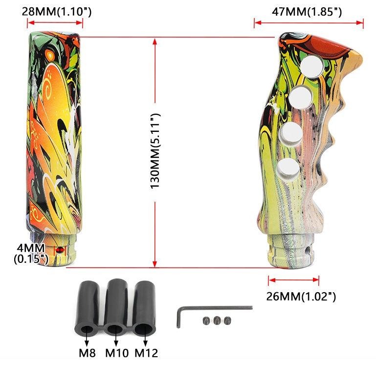 Resin Shift Knob Graffiti Pattern Manual Gear Shifter Knob