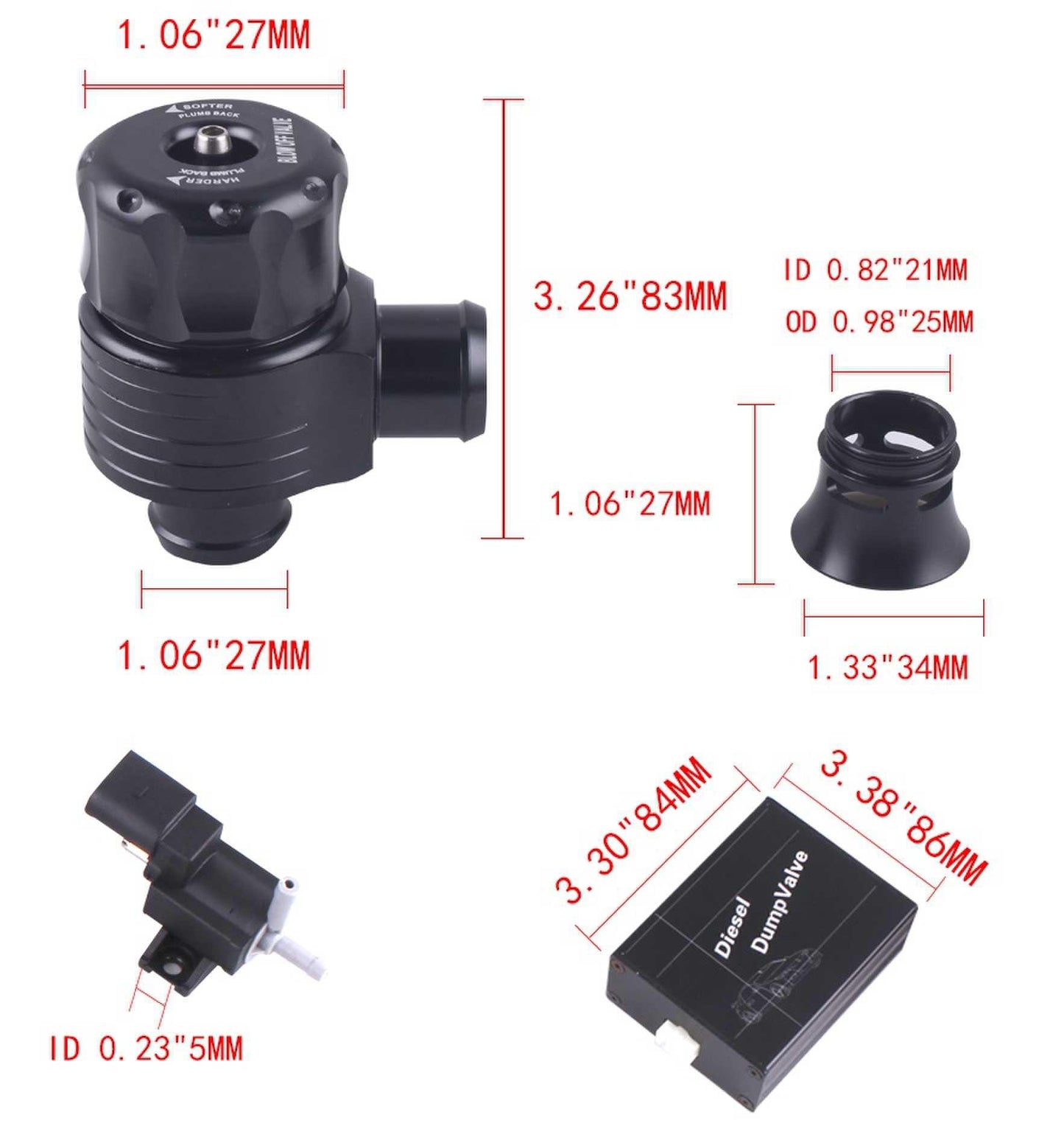 Universal Electrical Turbo Diesel Dump Blow Off Valve BOV Kit