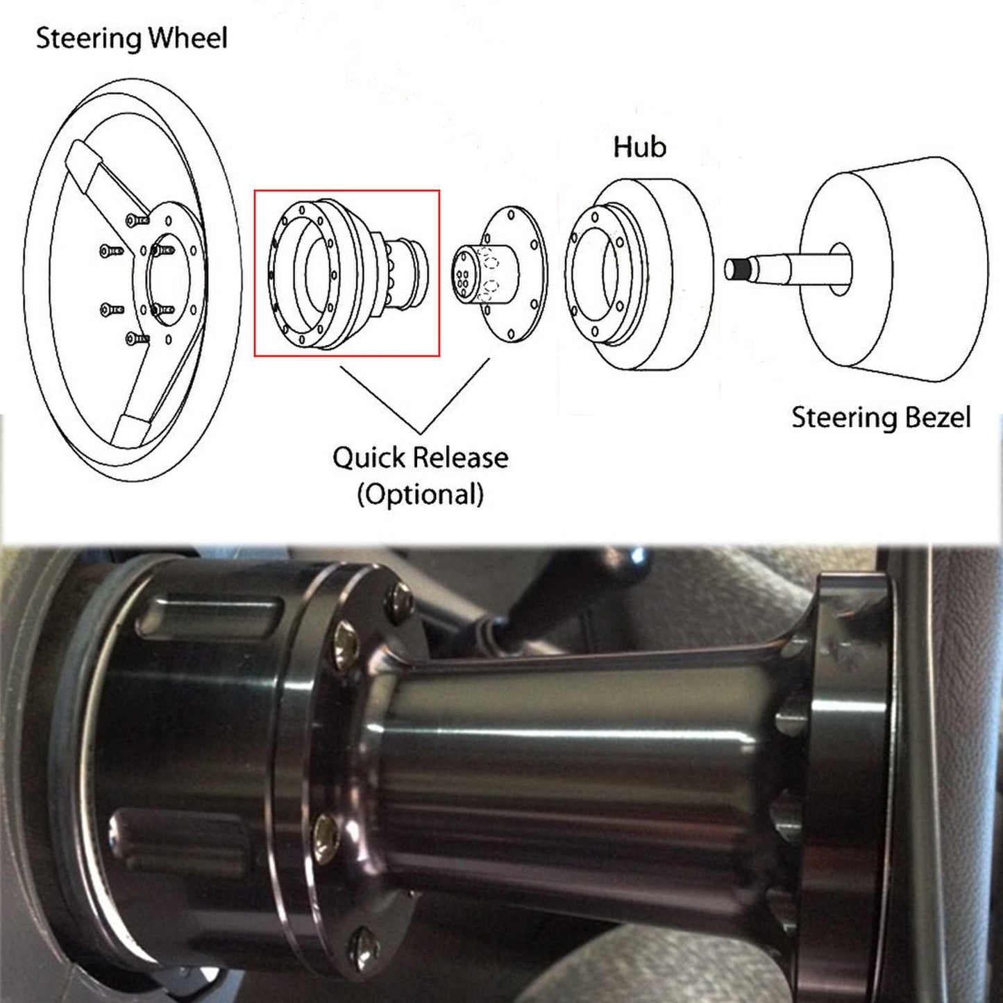 Steering Wheel Hub Adapter Spacer 51MM/76MM/101MM Modified Steering Wheel Heightening
