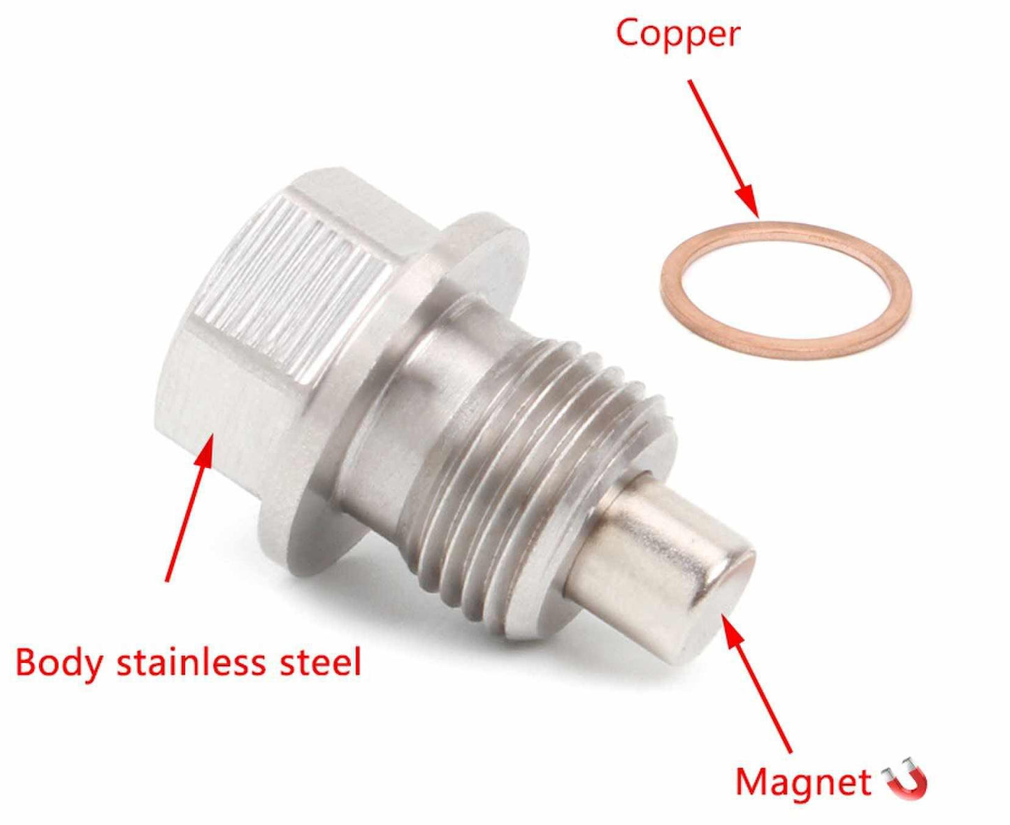 Universal Stainless Steel Magnetic Oil Drain Plug & Oil Drain Sump Nut