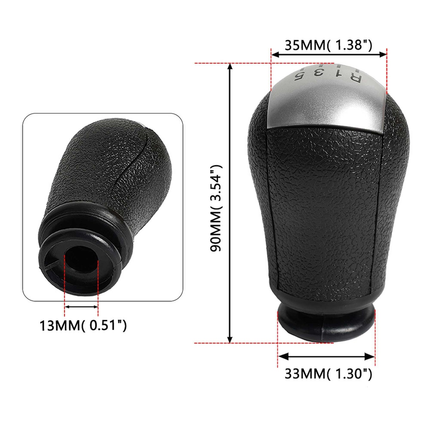 5/6 Speed Shift Knob Manual Gear Stick Shift Knob for Ford Focus C-Max Mustang Mondeo MK2