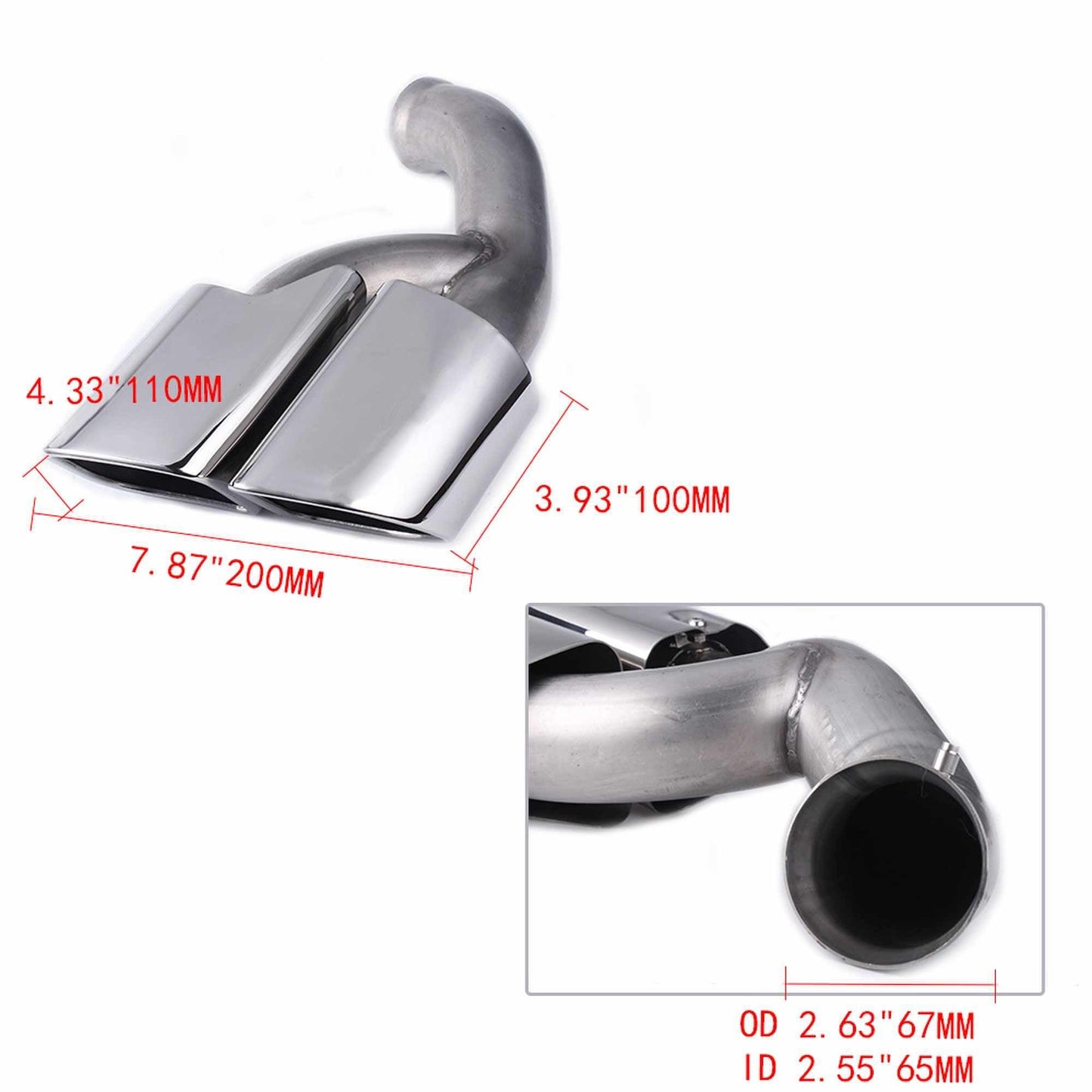 2015 Porsche Cayenne Dual Exhaust Tips Square Exhaust Muffler
