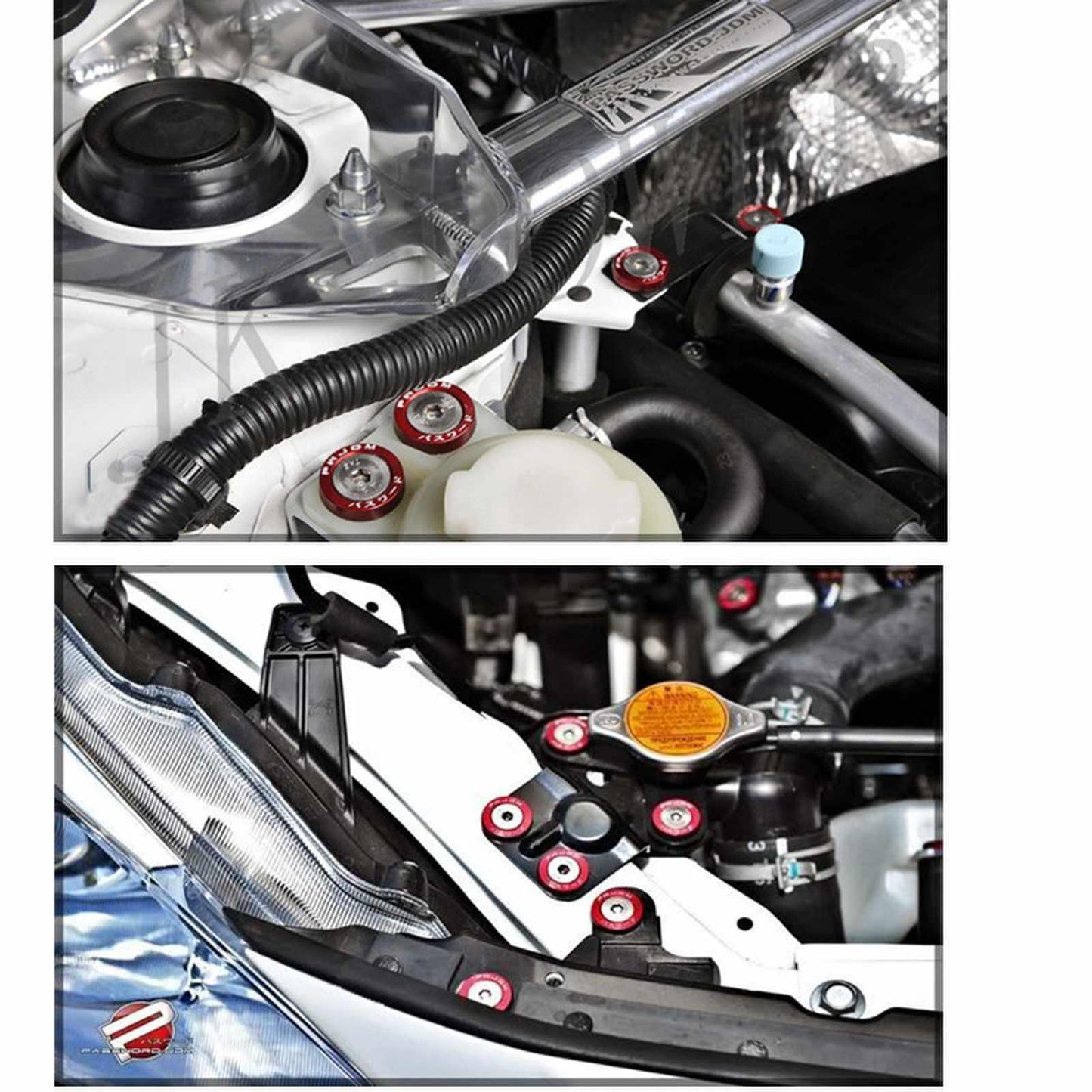 JDM Style Aluminum 10Pcs M6 Bolts Car Engine Bumper Fender Washers License Plate Screws