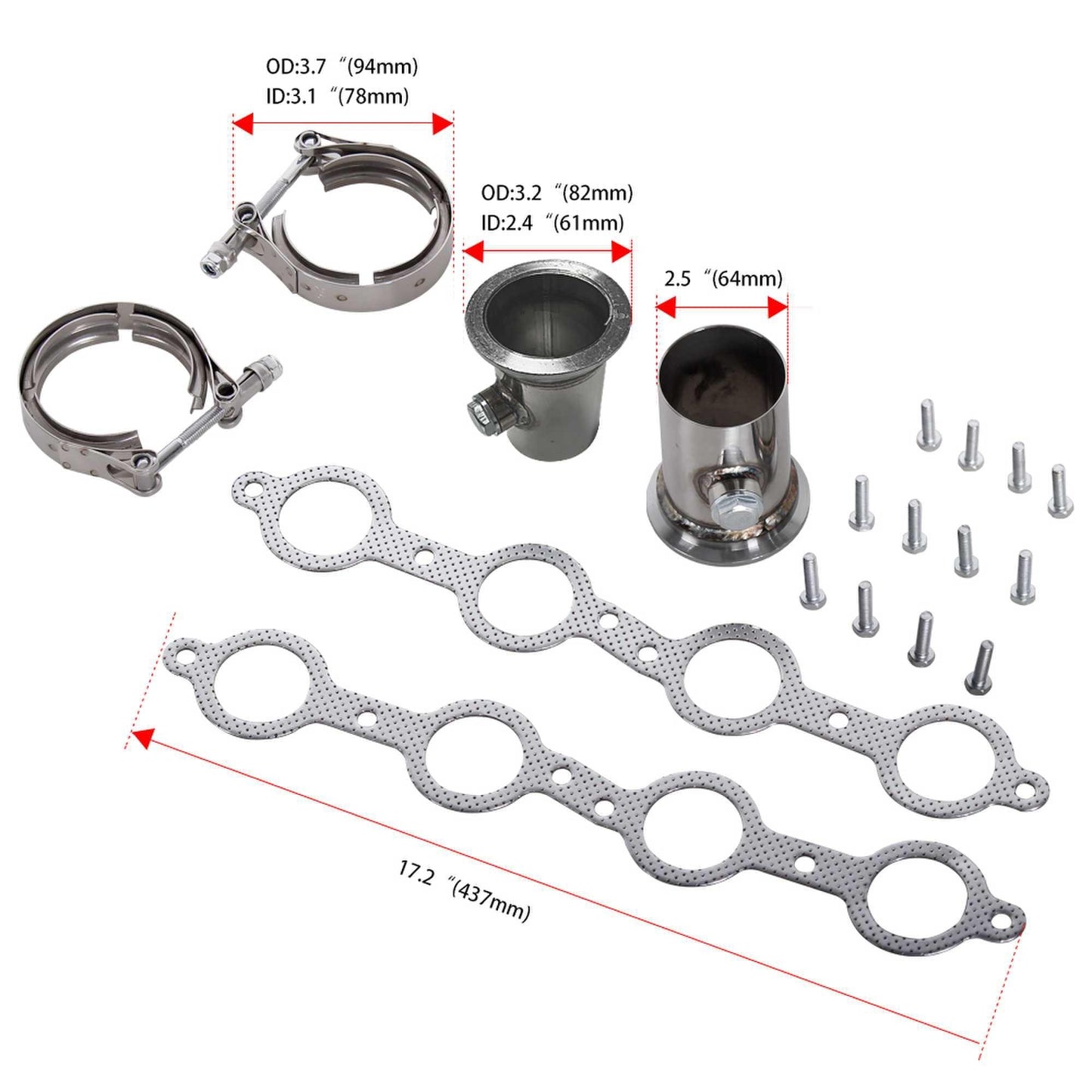 Exhaust Manifold For 1960-1986 Chevy GMC C10 Trucks LS LS1 LS2 LS3