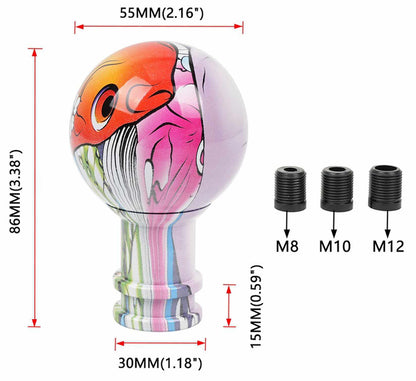 Universal Acrylic Shift Knob Ball Graffiti Gear Stick Shift Knob