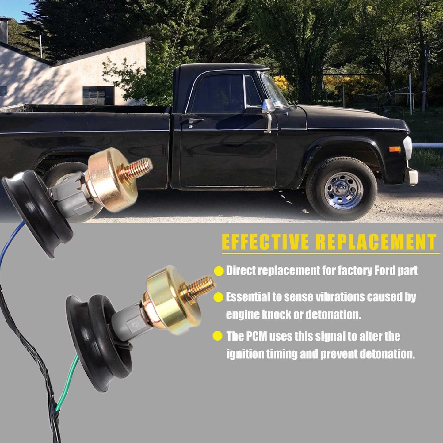 Dual Knock Sensors and Wire Harness for Chevy GM LS1 LS6 LQ9 4.8L 5.3L 6.0L 8.1L