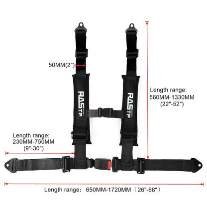 4 Point Seat Belt Harness with 2 Inch Sponge Padding