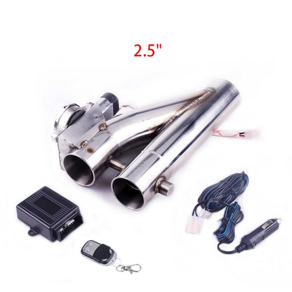 Stainless Steel Headers Y Pipe Double Valves Electric Exhaust CutOut Cut Out Kit Exhaust Pipe