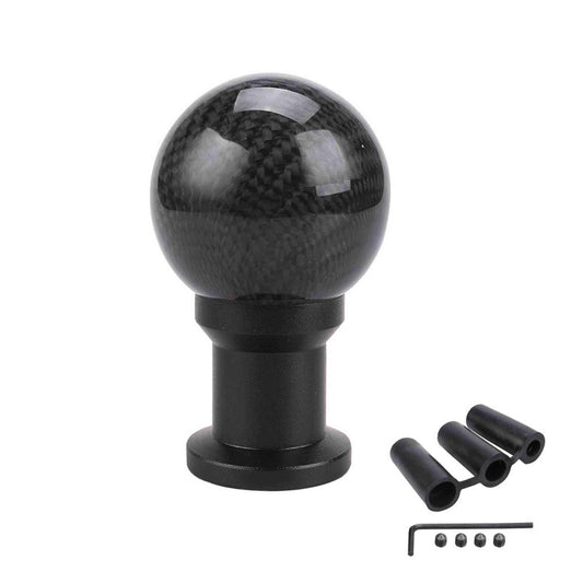 Universal Carbon Fiber Shift Knob Car Manual Shift Lever Handle with 3 Adapters