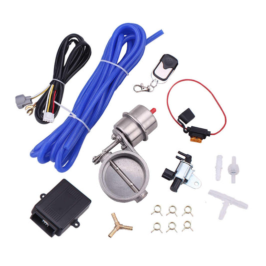 Universal Stainless Steel Car Vacuum Exhaust Cutout Valve 2.5'' 63mm Open Style Wireless Remote Controller Kit