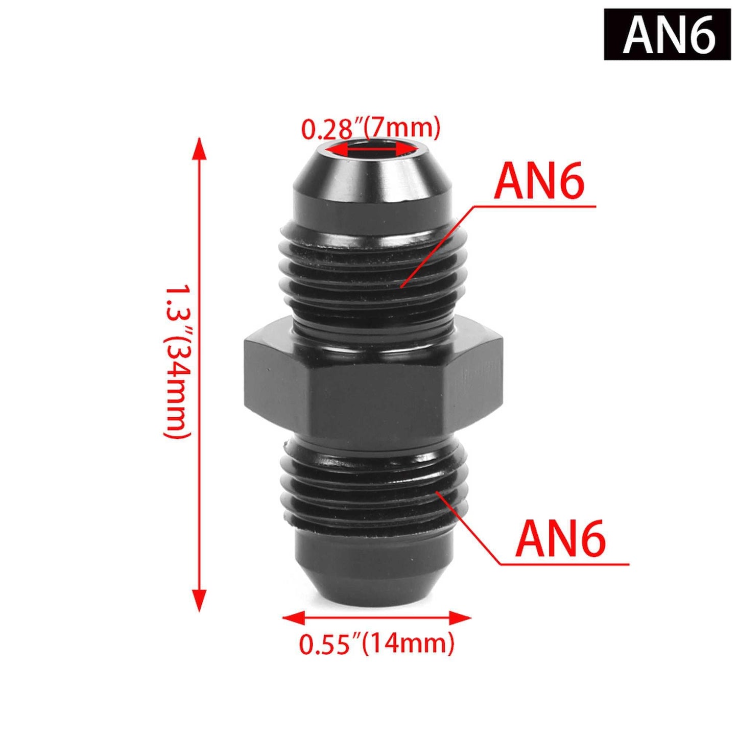 Car Oil Cooling Tubing Outer Wire Connection Adapter Aluminum Joint Oil Cooling Reducing AN6 AN8 AN10