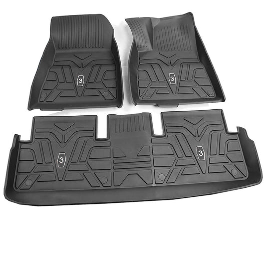 Floor Mats Set Single-Layer Left Rudder Foot Pad for Tesla Model3/Y