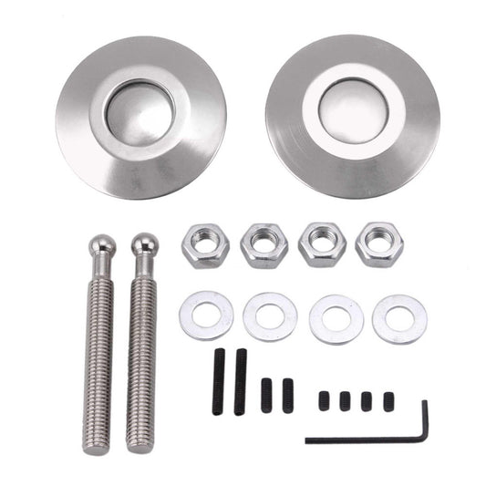 Universal Push Button Billet Hood Pins Lock Clip Kit Engine Bonnets Lock Car Quick Latch