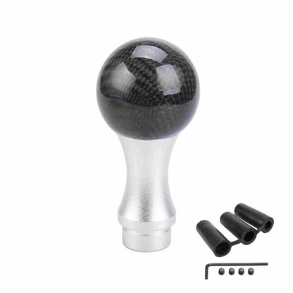 Universal Carbon Fiber Shift Knob Car Manual Shift Lever Handle with 3 Adapters