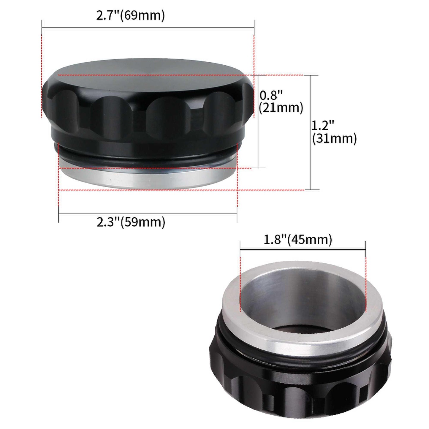 Aluminium Weld on Filler Neck and Cap Oil Fuel Surge Tank Water Tank Radiator Coolant Reservoir Cap