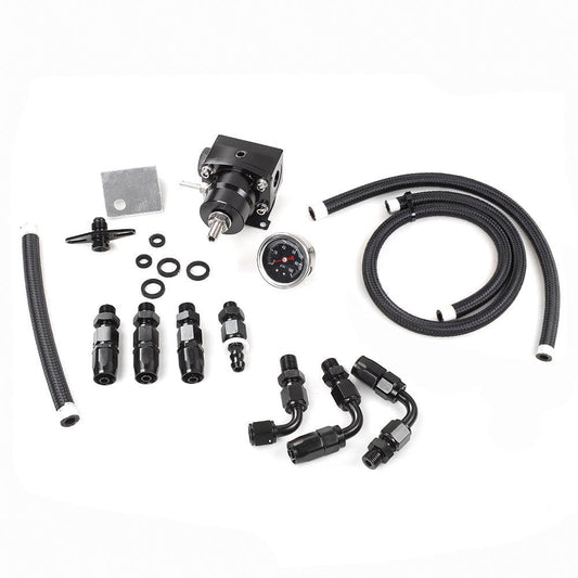 Universal 30-70psi Adjustable Fuel Valve Kit with Pressure Gauge and 6AN ORB Adapter