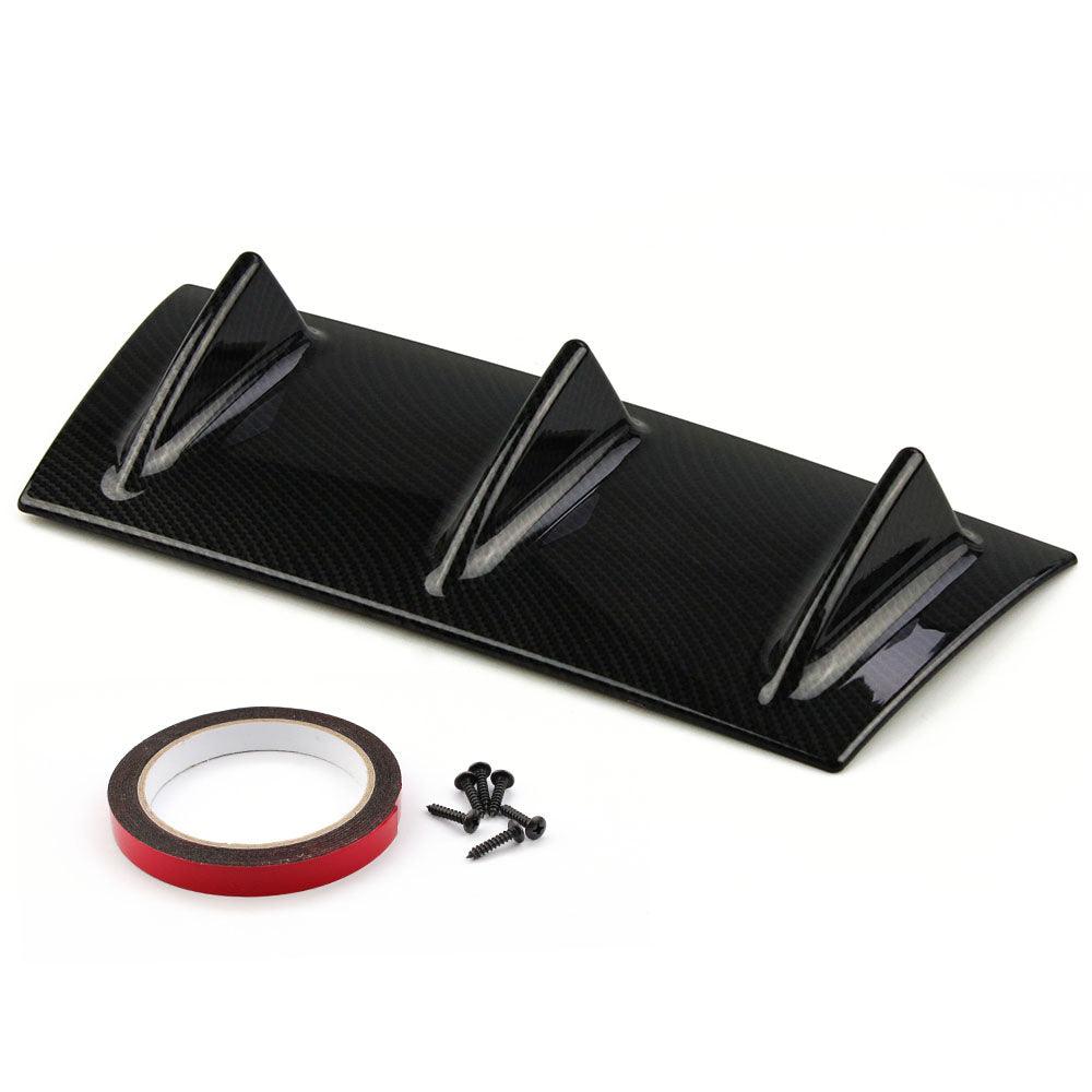 Universal 14 inch ABS Rear Bumper Lip Chassis Diffuser Spoiler Shark 3 Fin Style Rear Chassis Protection Spoiler