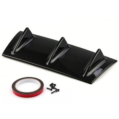 Universal 14 inch ABS Rear Bumper Lip Chassis Diffuser Spoiler Shark 3 Fin Style Rear Chassis Protection Spoiler