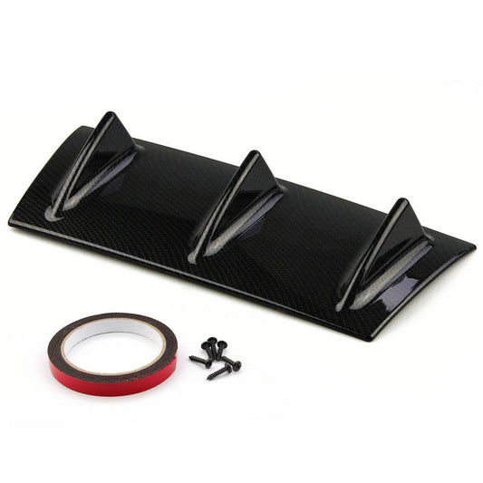 Universal 14 inch ABS Rear Bumper Lip Chassis Diffuser Spoiler Shark 3 Fin Style Rear Chassis Protection Spoiler
