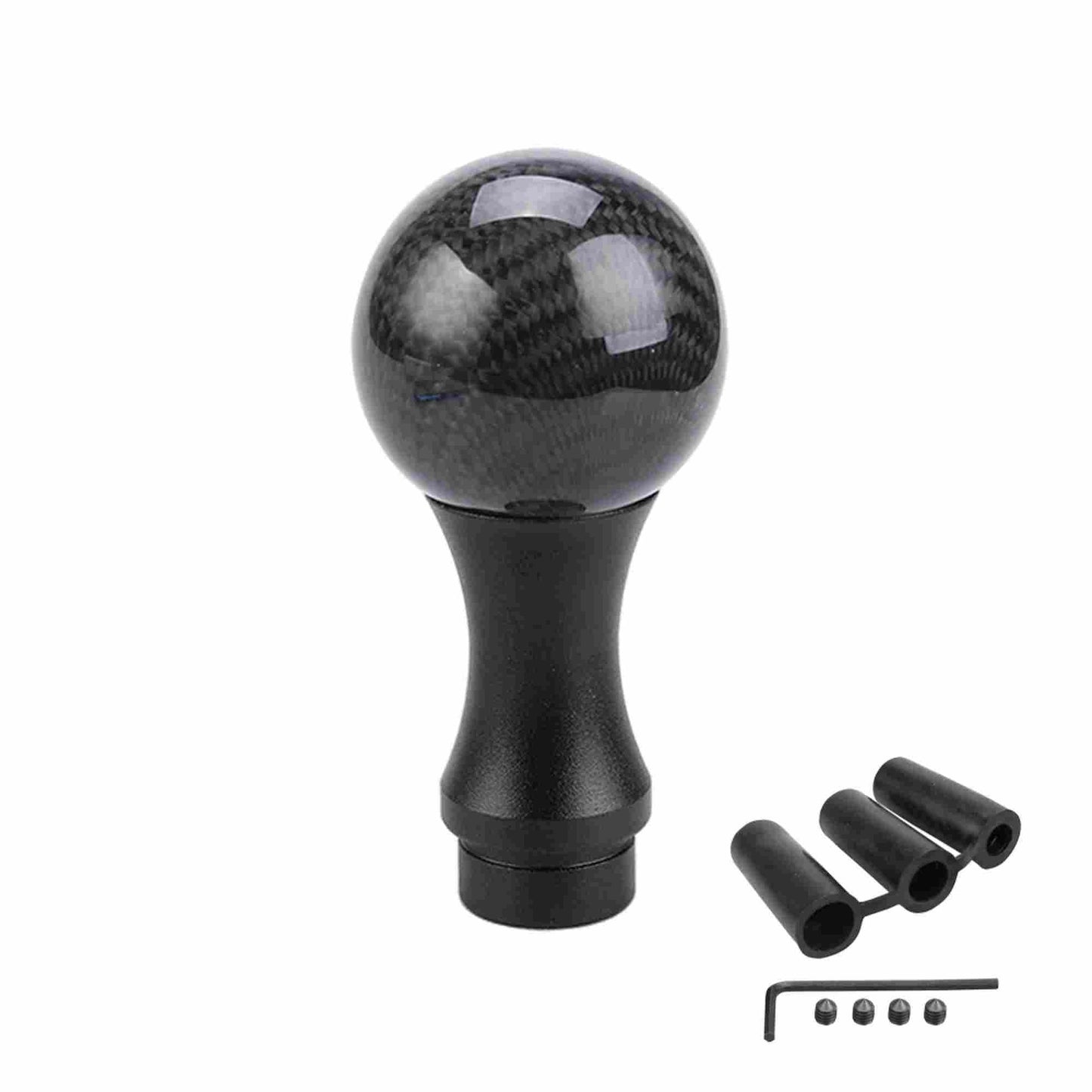 Universal Carbon Fiber Shift Knob Car Manual Shift Lever Handle with 3 Adapters