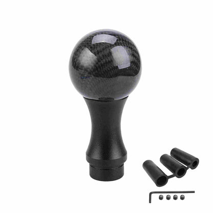Universal Carbon Fiber Shift Knob Car Manual Shift Lever Handle with 3 Adapters