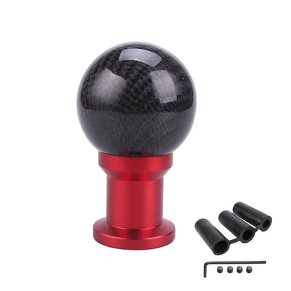 Universal Carbon Fiber Shift Knob Car Manual Shift Lever Handle with 3 Adapters