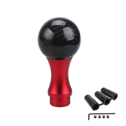 Universal Carbon Fiber Shift Knob Car Manual Shift Lever Handle with 3 Adapters