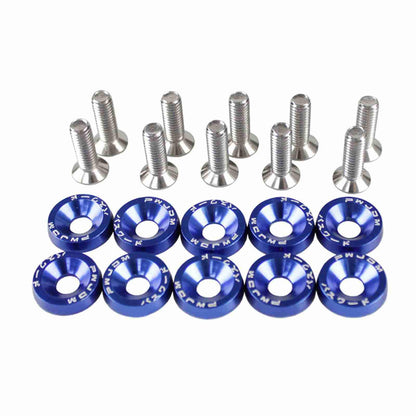 JDM Style Aluminum 10Pcs M6 Bolts Car Engine Bumper Fender Washers License Plate Screws