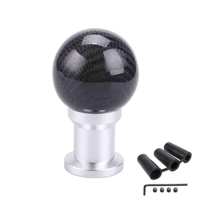 Universal Carbon Fiber Shift Knob Car Manual Shift Lever Handle with 3 Adapters