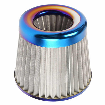 Universal 76mm High Performance Cold Air Filter Clamp-On Air Intake Filter Washable Filter