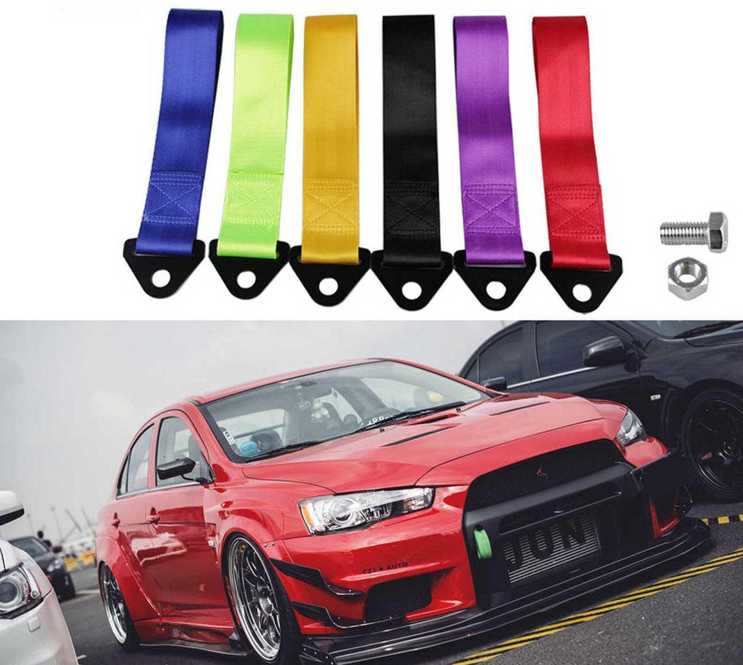 High Strength Nylon Tow Strap 2T Towing Strap With Nut