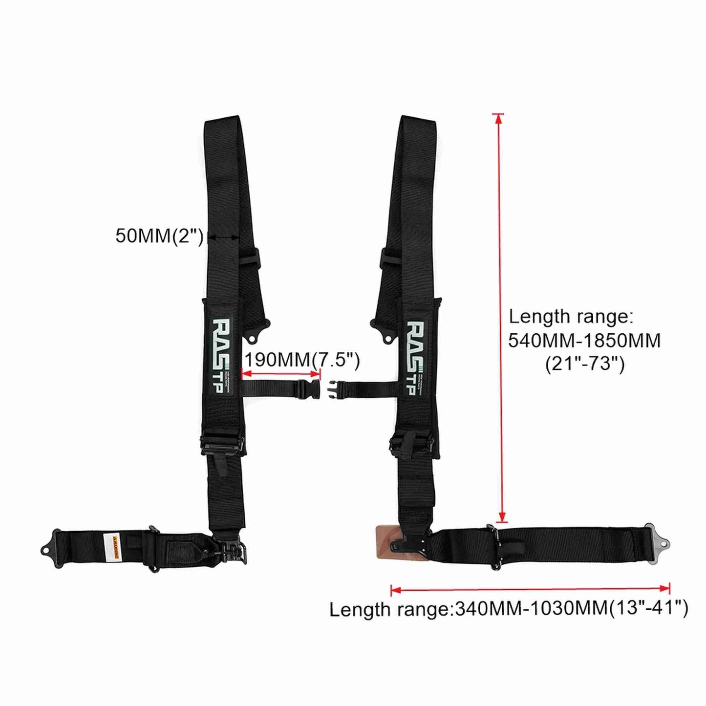 4 Point Racing Harness 2 Inch Padding Advanced Buckle