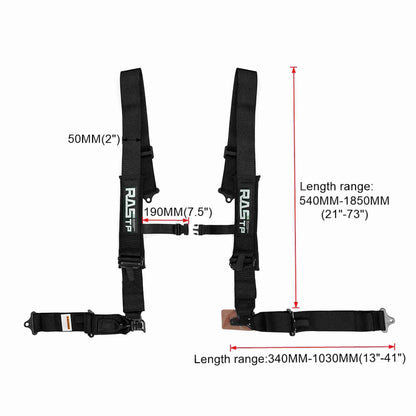 4 Point Racing Harness 2 Inch Padding Advanced Buckle