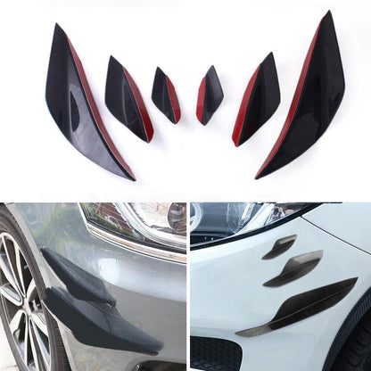 6Pcs Universal Front Bumper Spoiler Canards Decoration
