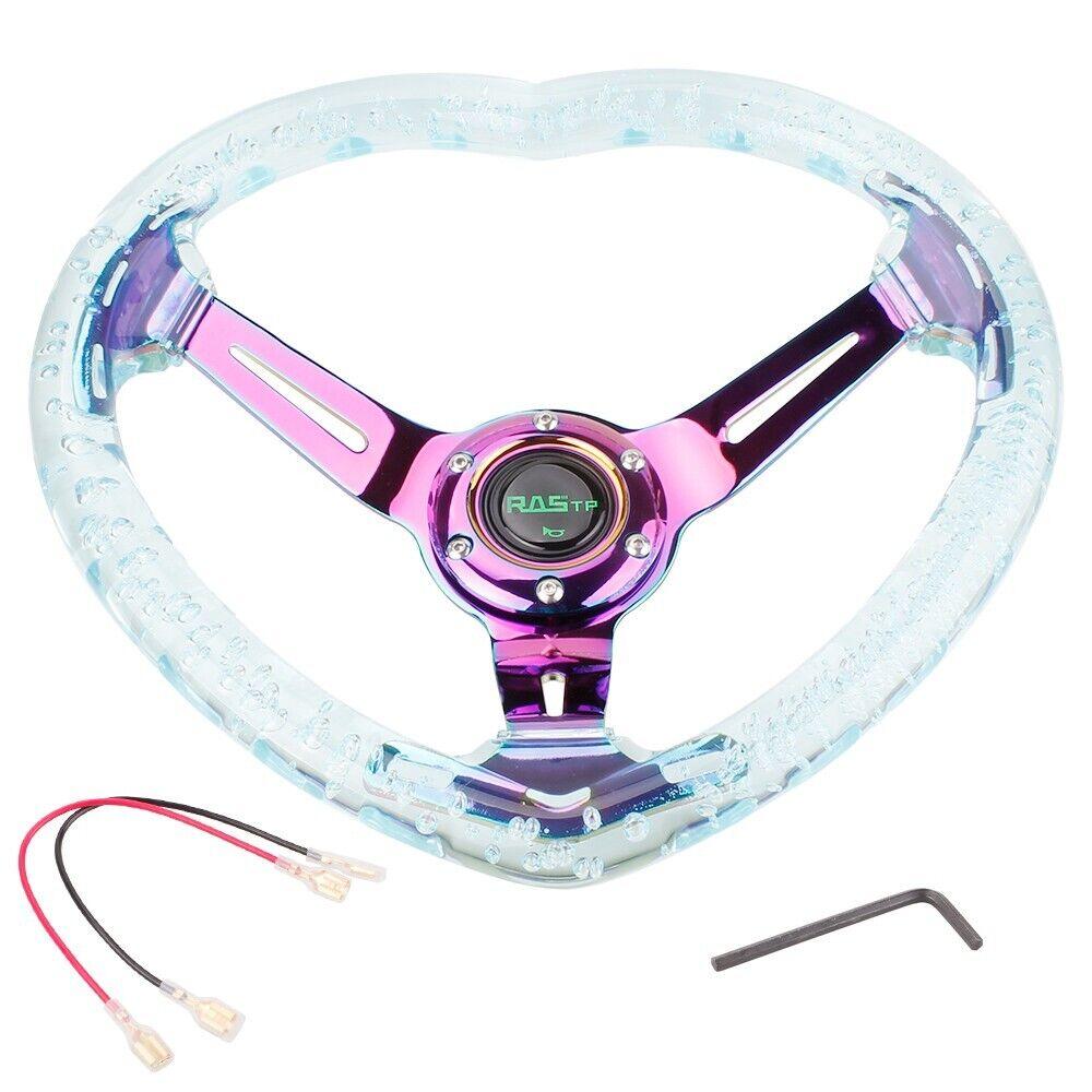 14 Inch Heart Shap Steering Wheel GT Sport Steering Wheel with Horn