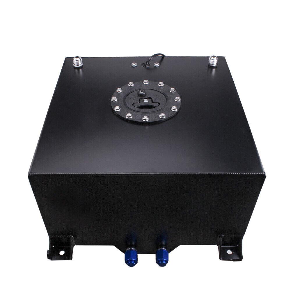 10 Gallon 40L Auxiliary Fuel Tank with Cap & Level Sender Polished Aluminum