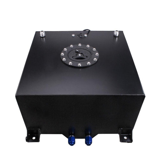 10 Gallon 40L Auxiliary Fuel Tank with Cap & Level Sender Polished Aluminum