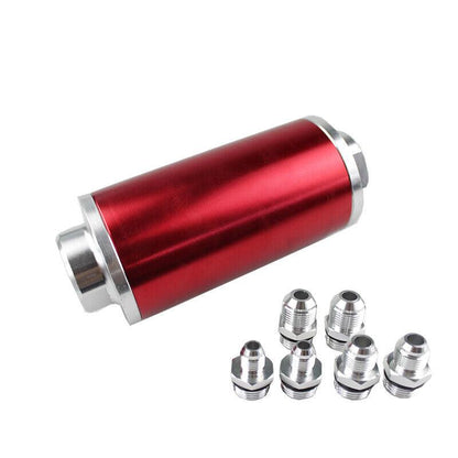 Inline Fuel Filter 30 Micron with 6AN 8AN 10AN Adapter Universal 58MM