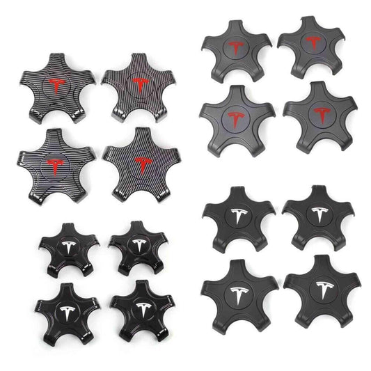 4Pcs Carbon Fiber Tesla Model 3 Wheel Center Hub Caps