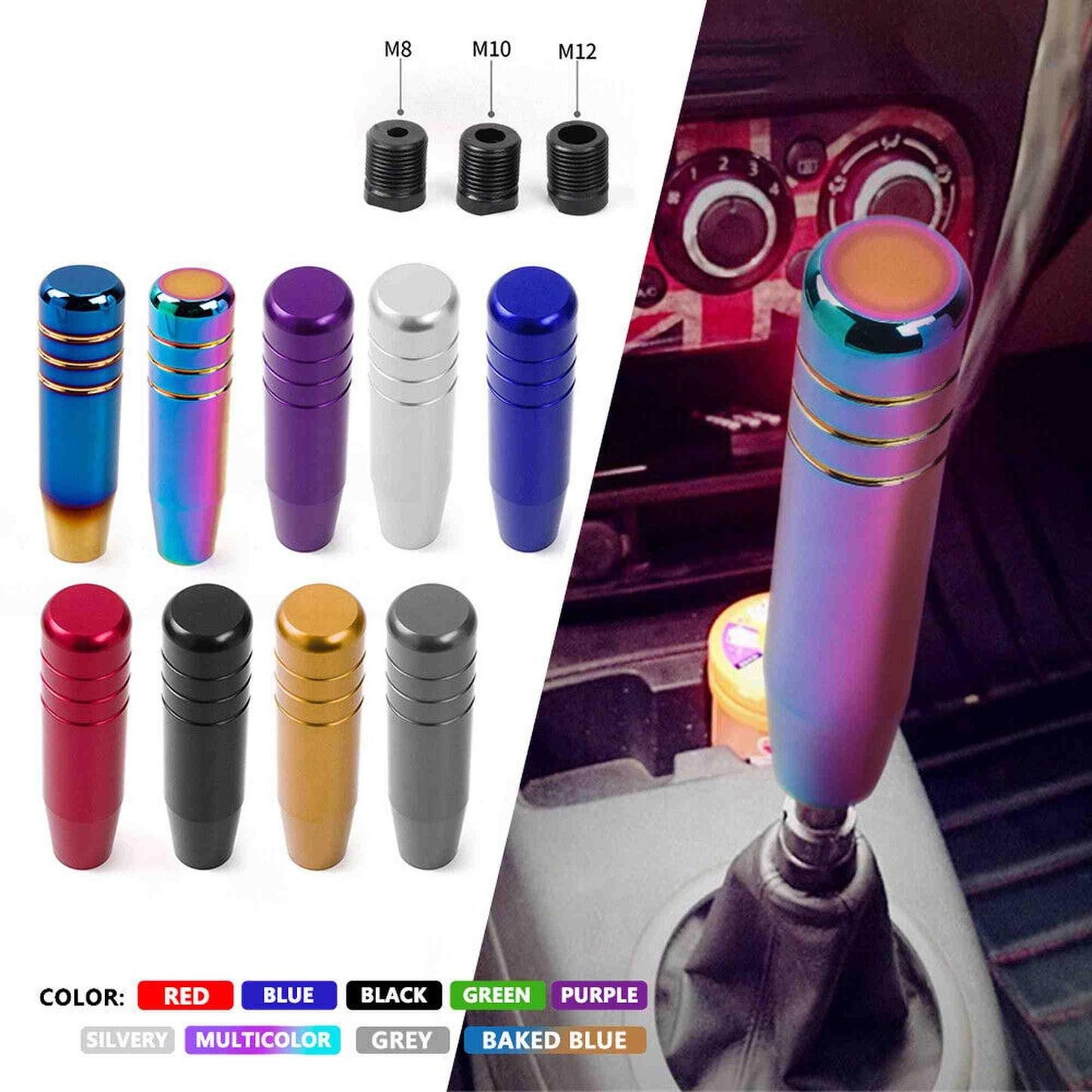 Universal Aluminum Long Shift Knob Manual Gear Shifter Lever
