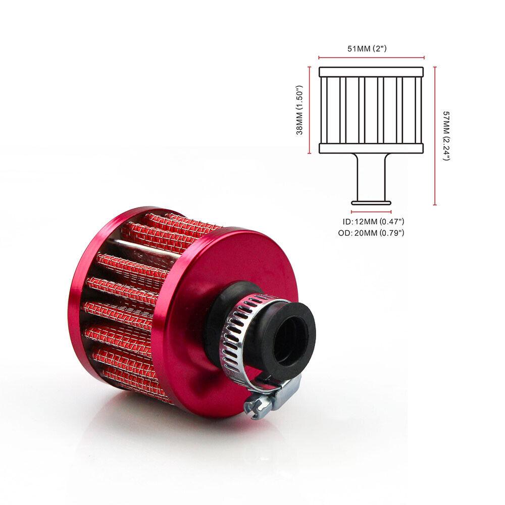 Universal 12mm Air Filter Vent Crankcase Breathe Filter with Clamp