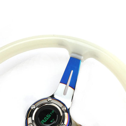13 Inch Luminous Steering Wheel Sport Steering Wheel 6 Bolt with Horn