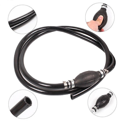 Liquid Oil Water Fluid Transfer Siphon Hand Pump Kit Manual Fuel Gas Tank 5.9FT