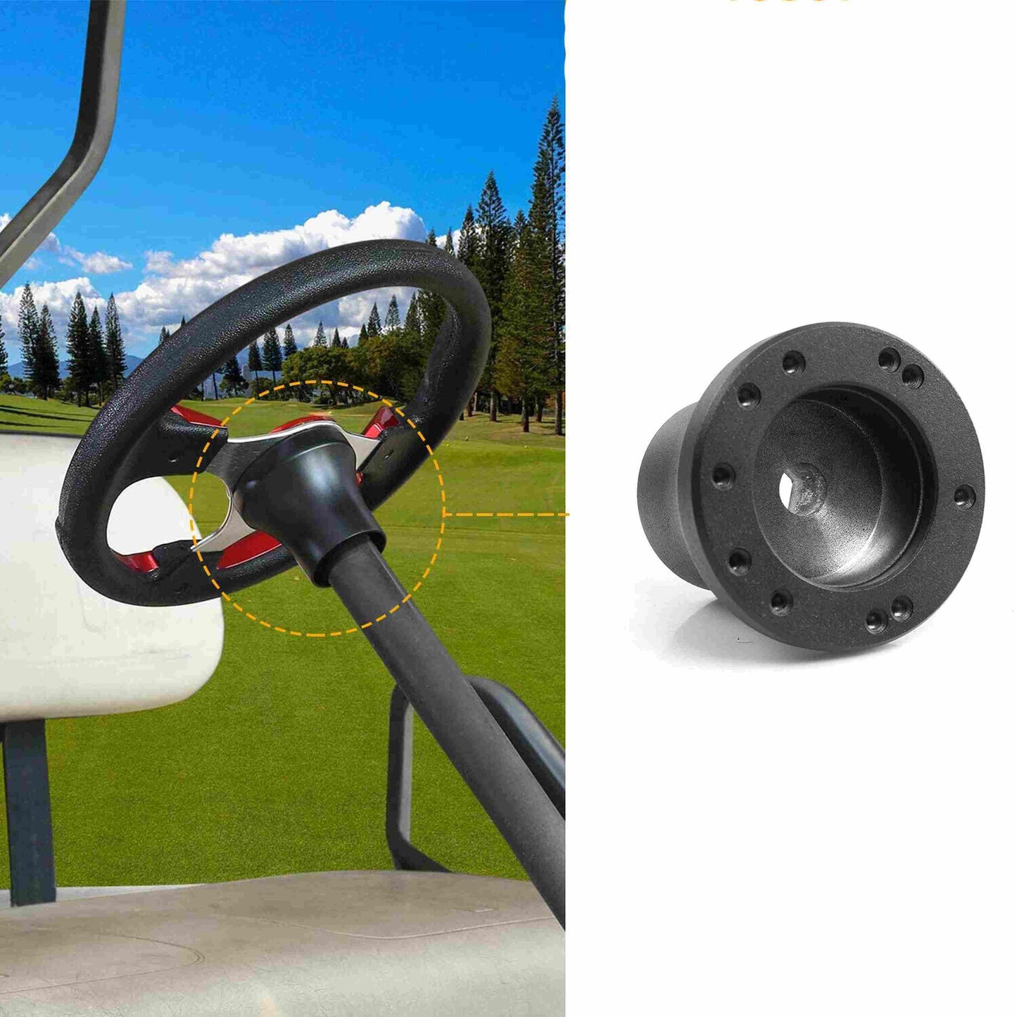 Golf Cart Steering Wheel Adapter 5/6 Hole Hub Sports Boss Kit