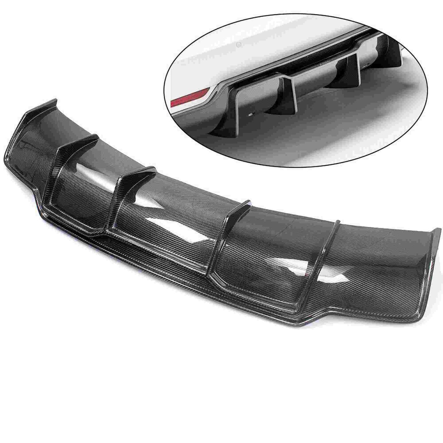 Carbon Fiber Rear Lip Bumper Diffuser Body Kit for Tesla Model 3 Sedan17-23