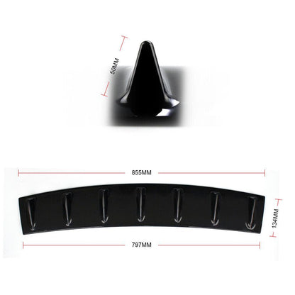 Universal 33 inch Shark Fin Rear Bumper Lip Diffuser 7 Fin