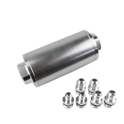 Inline Fuel Filter 30 Micron with 6AN 8AN 10AN Adapter Universal 58MM