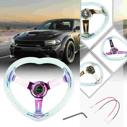 14 Inch Heart Shap Steering Wheel GT Sport Steering Wheel with Horn