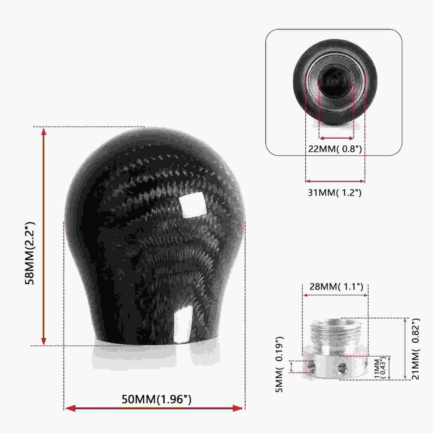 Universal Carbon Fiber Shift Knob Ball Gear Shift Knobs